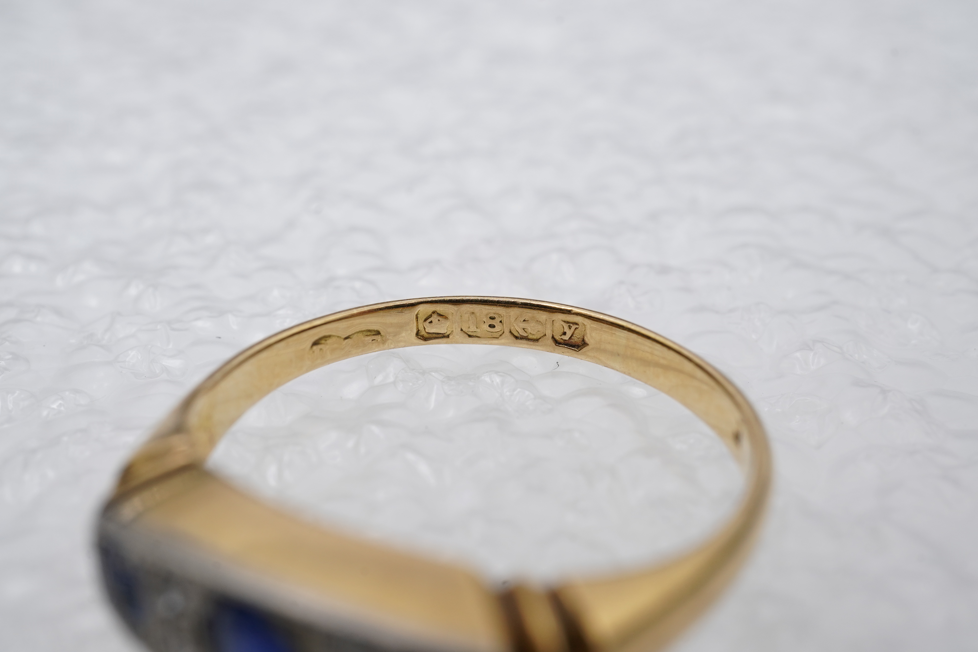 A sapphire and diamond ring, circa 1923